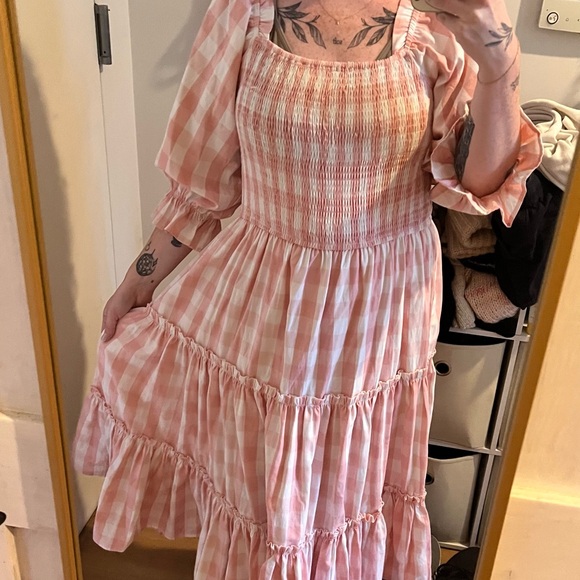 Ivy City Pink Check Dress - Picture 2 of 4